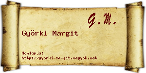 Györki Margit névjegykártya